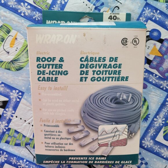 Roof / Gutter Electric De-Icing Cable 40ft - 200 Watts Wrap-On Brand - Picture 1 of 5